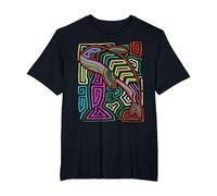 Orca Killer Whale Mola Art by Panama Kuna Tribe T-Shirt, Men's Big and Tall, Black, 3X Tall