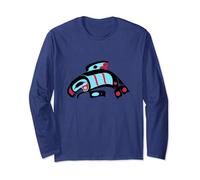 Orca Killer Whale - NW Coast Indian Style Formline Design Long Sleeve T-Shirt
