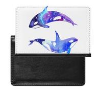 Orca Killer Whale Passport Holder PU Leather Slim Passport Cover with Card Slots Travel Document Holder Cover