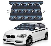 Orca Killer Whale print Car Windshield Cover for Ice and Snow, Printed Windshield Snow Cover Universal Fit for Cars, SUVs & Sedans