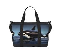 Orca Killer Whale print Duffel Bags for Traveling - Lightweight Personal Item Travel Bags for Women, Gym Bags for Men, Black, One Size