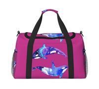 Orca Killer Whale Print Everyday Use Travel Duffle Bag Large Capacity Travel Bag Stylish Functional Bag, Black, One Size