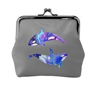 Orca Killer Whale Print Exquisite Kiss Lock Wallet Compact Versatile Women Coin Purse Small Zipper Pouch