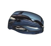 Orca Killer Whale Print Headband Hair Sweat Headband Head Wrap Hair Non-Slip Stretchable Washable Makeup Headband