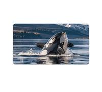 Orca Killer Whale Print Large Mouse Pad, Desk Matt for Desktop, Waterproof Office Desk Mat, Laptop Keyboard Computer Mat for School Office Home 16x30 inch