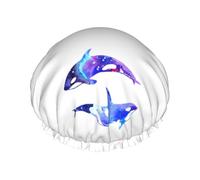 Orca Killer Whale Print Lightweight Shower Cap for Women and Men Reusable hat Soft hat and Bath Hair Cap