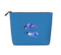 Orca Killer Whale Print Portable Makeup Bag for Women Large-Capacity Travel Toiletry Organizer Pouch