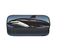 Orca Killer Whale Print Print Pencil Case For Girls Boys, Large Capacity Pencil Case Pouch With 3 Compartment, Stationery Storage Organizer For Women Men Adults School Office College Students