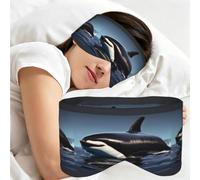 Orca Killer Whale Print Print Sleep Mask,Coverage Eye Mask,Soft Breathable Blindfold for Travel Nap Work