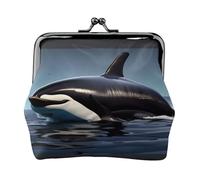 Orca Killer Whale Print Print Women'S Kiss Lock Coin Pouch, Mini Wallet For Cards And Lipstick, Soft Compact Purse