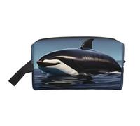 Orca Killer Whale Print Printed Travel Storage Pouch, Double Sided Large Bag for Clothes and Personal Accessories