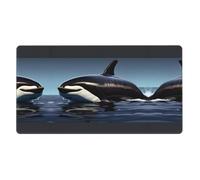 Orca Killer Whale Print Printing Desk Mat Ideal for Large Mouse Pad, Horizontal Oversized Rubber Mouse Pad 16x29.5in,Office