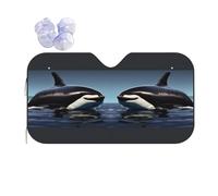 Orca Killer Whale Print Printing Windshield Sun Shade Foldable Car Sunshades Reflect Sun Heat Protect Your Car,Standard Size