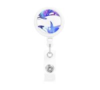 Orca Killer Whale Print Retractable Badge Holder with Clip Name Card Holders for Office Worker Doctor Nurse