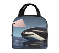 Orca Killer Whale Print Reusable Portable Lunch Bag for Men or Women, Perfect for Office, Picnic, Travel