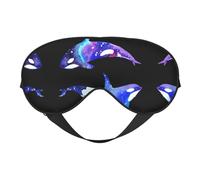 Orca Killer Whale Print Soft Eye Mask, Adjustable Strap Soft Eye Cover Blindfold for Travel Yoga Nap Shift Work