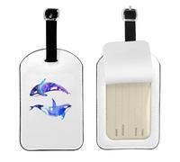 Orca Killer Whale Print Suitcases Tag Travel Bags Elegant Luggage Tag 4.3 x 2.76 Inch Privacy Protection