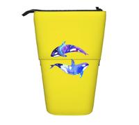 Orca Killer Whale Print Telescopic Pencil Case Portable Bag Makeup Pouch Stationery Organizer Office Travel