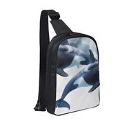 Orca Killer Whale Printed Chest Bag Sling Bag for Men Women, Waterproof Crossbody Backpack Men Bag for Runner Workout Hiking Cycling Travel