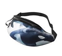 Orca Killer Whale Printed Fanny Pack for Men Women Crossbody Waist Bag Pack Bum Bag with Adjustable Strap for Hiking Running Travel Cycling