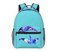 Orca Killer Whale Printed Laptop Backpack Fashion Lightweight Ergonomic Backpacks Casual Travel Daypack For Women Men, Black, One Size