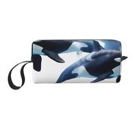 Orca Killer Whale Printed Makeup Bag Simple Travel Cosmetic Bags Waterproof Cosmetic Case Toiletry Bag Organizer for Women Mom Girls