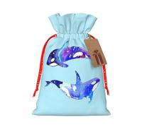Orca Killer Whale Printing 4.7x6.9 Inch Christmas Bag Drawstring Closure,For Christmas Anniversaries Birthdays