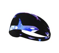 Orca Killer Whale Printing Full-Print Elastic Exercise Headband, Adjustable Fit Great For Yoga,Hikingâ€‹ Exercise Headband