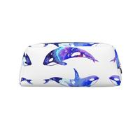Orca Killer Whale Printing Leather Pencil Pouch Pen Case Elegant and Practical Bag for Students Perfect for Office School