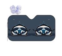Orca Killer Whale Printing Windshield Sun Shade Foldable Car Sunshades Reflect Sun Heat Protect Your Car,Standard Size