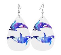 Orca Killer Whale Pvc Artificial Leather Dangle Earrings, Hook Is 925 Silver Plated Material