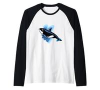 Orca Killer Whale Raglan Baseball Tee