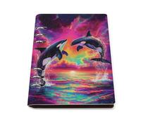 Orca Killer Whale Refillable Notebook 6 Ring Binder Foldable Loose-Leaf Notebooks A5 Planner Book with 90 Sheets Paper