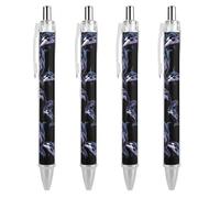 Orca Killer Whale Retractable Ballpoint Pens 0.5mm Fine Black Inks Roller Smooth Writing Office Supplies 4 PCS