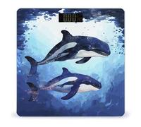Orca Killer Whale Scale for Body Weight Bathroom Weighing Scale with Large LCD Backlight Display Weight with High Precision Measures Weight Up to 180kg
