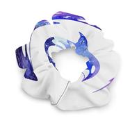 Orca Killer Whale Scrunchies for Women Neutral No Damage Hair Ties Soft Ponytail Holder Gentle Elastic Hair Bands Gentle On Hair Scrunchies for All Hair Types Fashion Hair Bands
