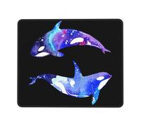 Orca Killer Whale Thick Desk Pad Mouse Mat with Lock Stitch Edge, Stable Non-Slip Surface for Computer Use