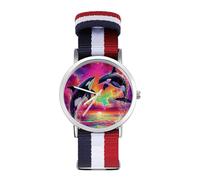 Orca Killer Whale Wrist Watches Nylon Braided Strap Non-Scale Work Casual Watch