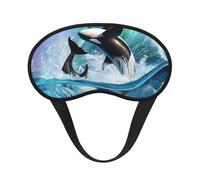 Orca Killer Whales Wave, Full Eye Covers Light Blocking Eye Masks Blackout Sleep Eye Muffs