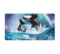 Orca Killer Whales Wave,Mouse Pad Large Desk Pad Computer Keyboard Mouse Mat with Non Slip Rubber Base 40 x 70 cm
