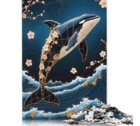 Orca Kintsugi Art Puzzle Jigsaws 500 Pieces for Adults Wooden Puzzle for Adults And Teenager Jigsaw Puzzles for Adult 500pcs (52x38cm)