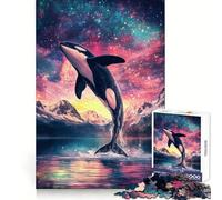 Orca Leaping Into The Stars Jigsaw Puzzles1000 Pieces Mind Skill Toy Soothing Play Precision Cut Art Collection Piece (50x75cm)