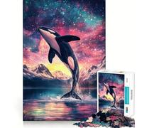Orca Leaping Into The Stars Jigsaw Puzzles1000 Pieces Mind Skill Toy Soothing Play Precision Cut Art Collection Piece (50x75cm)