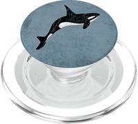Orca Lover Artwork Grungy Ocean Sea Panda Whale PopSockets PopGrip for MagSafe