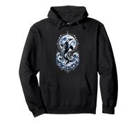 Orca Moon Guardian Ocean Spirit Mythic Whale Art Pullover Hoodie
