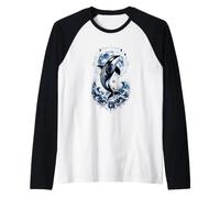 Orca Moon Guardian Ocean Spirit Mythic Whale Art Raglan Baseball Tee