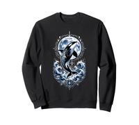 Orca Moon Guardian Ocean Spirit Mythic Whale Art Sweatshirt