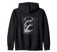 Orca mystical ocean and whale splash Zip Hoodie