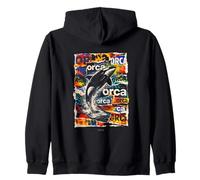 Orca ocean with waves marine wildlife orca design Zip Hoodie