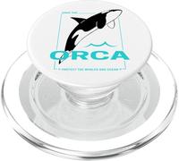 Orca Protect the Whales and Ocean Animal Design PopSockets PopGrip for MagSafe